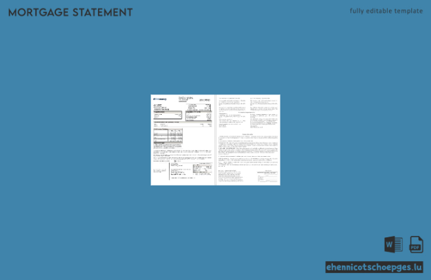 Hypothekenabrechnung der Think Money Bank (Vereinigtes Königreich) in Word- und PDF-Formaten – Beispielvorschau